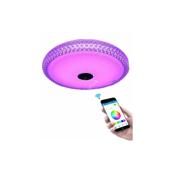 Intelligens RGBW mennyezeti lámpa, Bluetooth hangszóróval 40cm 